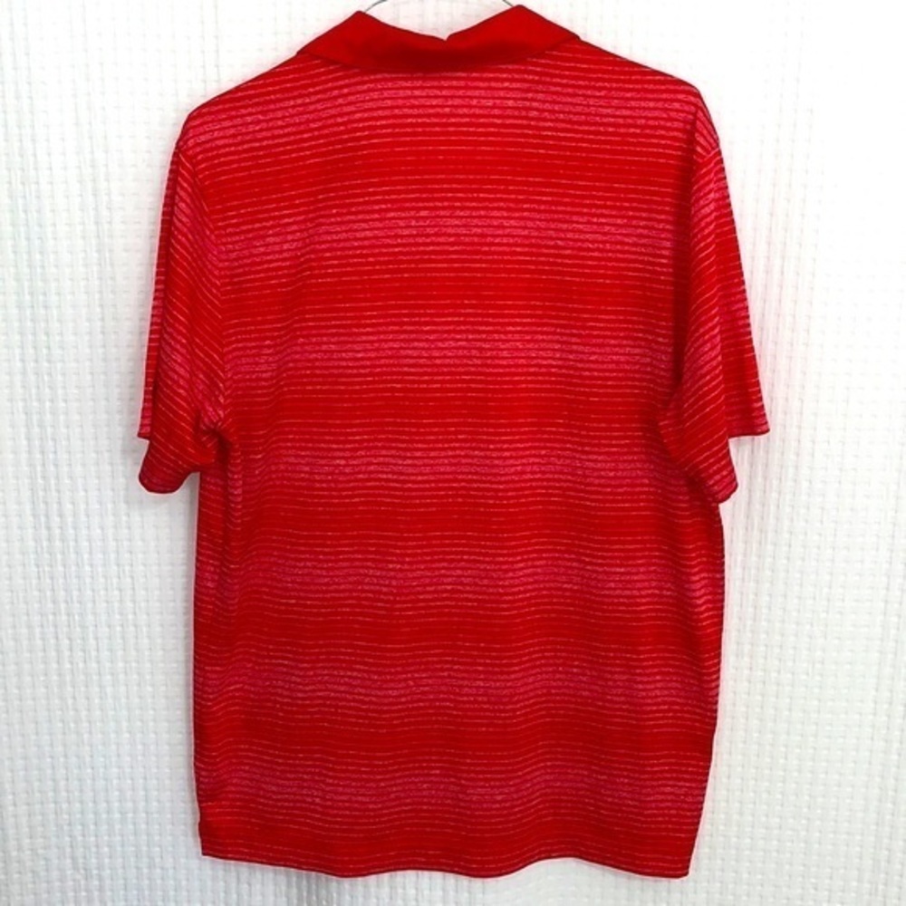 Nike Golf Dri-Fit men's polo shirt.‎  Size XL.  Red with white stripes. EUC - Picture 5 of 10